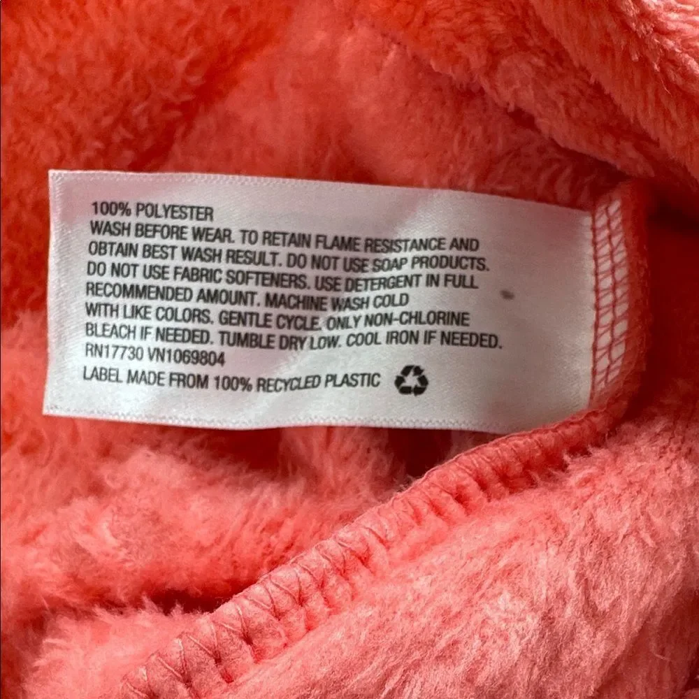 Cat & Jack Red with Rainbow Detail Hooded Sleepwear Plush Jumpsuit Size M (7/8)